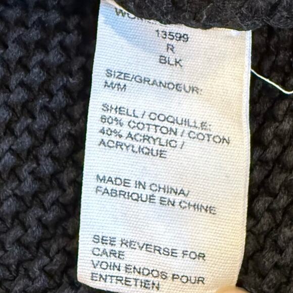 Woolrich Knit Sweater Crewneck Tree Black Sz Med Christmas Cabincore Apres Ski - Picture 10 of 13